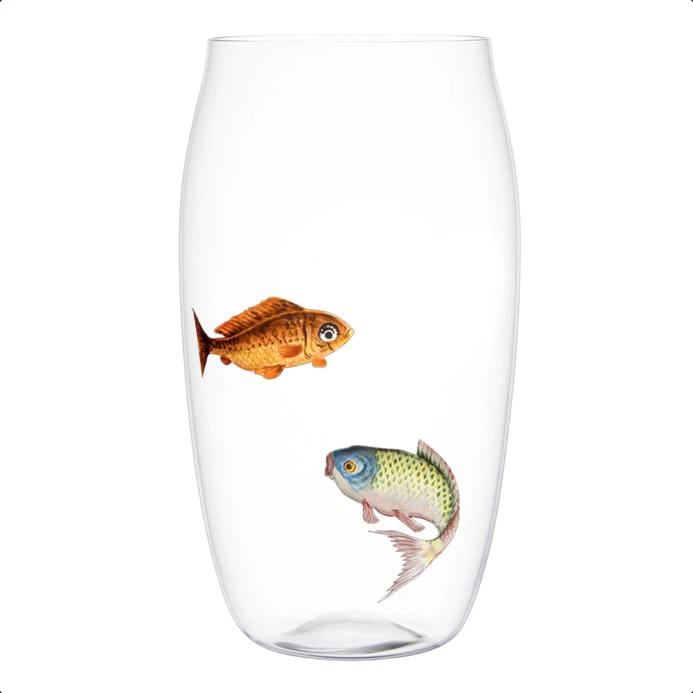 Lobmeyr Balloon Beer Tumbler With Painted Fish C - Image 3
