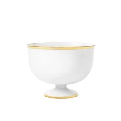 Augarten White Ice Cream Bowl With Gold Rim