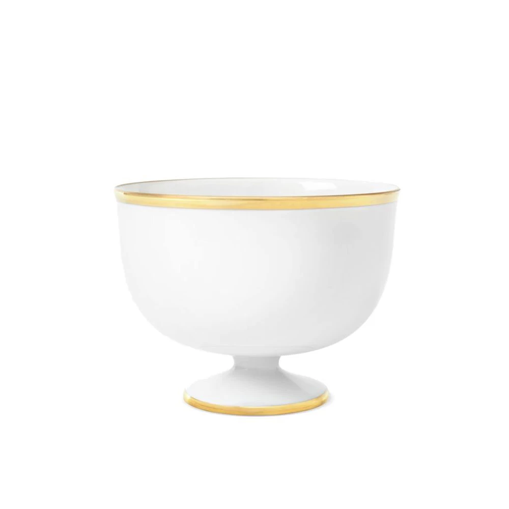 Augarten White Ice Cream Bowl With Gold Rim