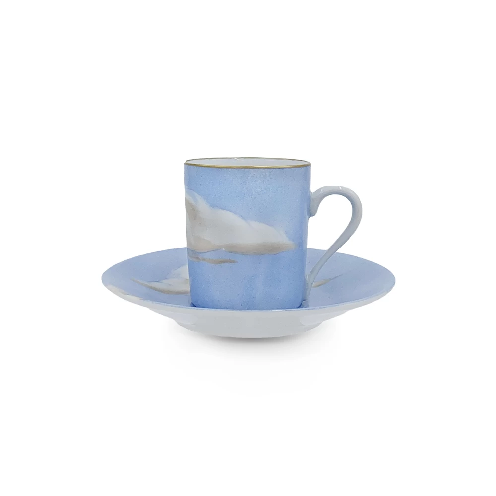 Jonathan Hansen X Marie Daage Ciels Bleus Espresso Cup And Saucer – Set Of 2