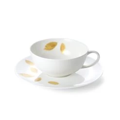 Dibbern Gold Leaf Tea Cup And Saucer