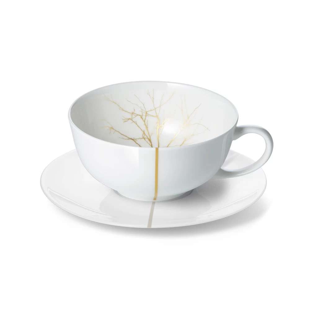 Dibbern Golden Forest Low Tea Cup And Saucer