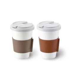 Dibbern Coffee-To-Go Cups With Leather Sleeve
