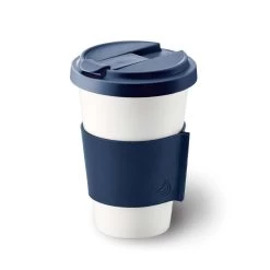 Dibbern Coffee-To-Go Cup With Leather Sleeve Navy