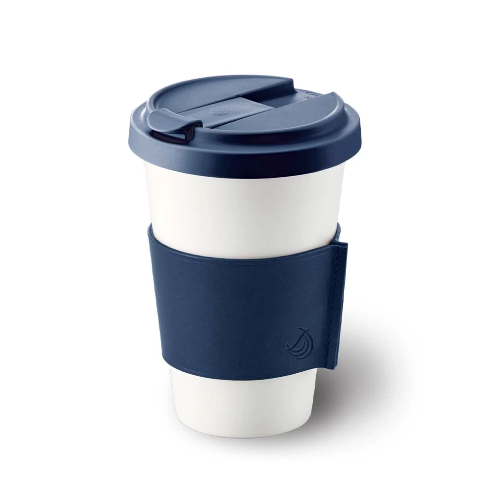 Dibbern Coffee-To-Go Cup With Leather Sleeve Navy