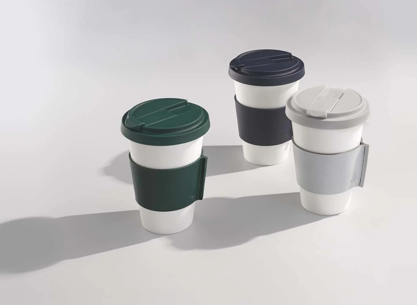 Dibbern Coffee-To-Go Cup With Leather Sleeve Light Grey - Image 5