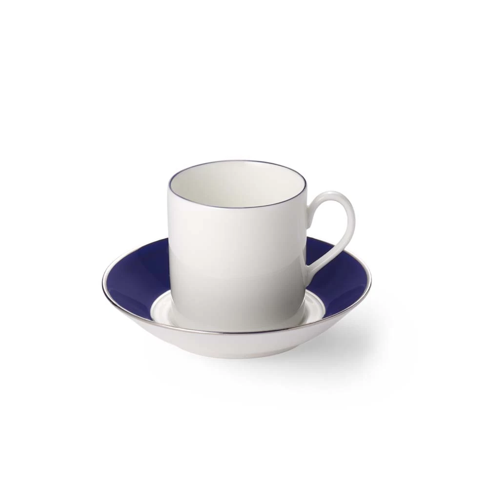 Dibbern The Royal Blue Cylindrical Espresso Cup And Saucer