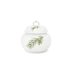 Augarten Fir Branches With Golden Pinecone Sugar Bowl
