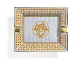 Hermès Hermes Mosaique Au 24 Gold Rectangular Ashtray