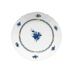 Herend Chinese Bouquet Black Sapphire Dessert Plate