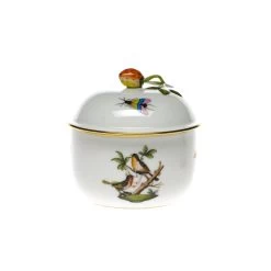 Herend Rothschild Bird Covered Sugar With Strawberry