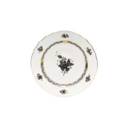 Herend Chinese Bouquet Black Bread And Butter Plate