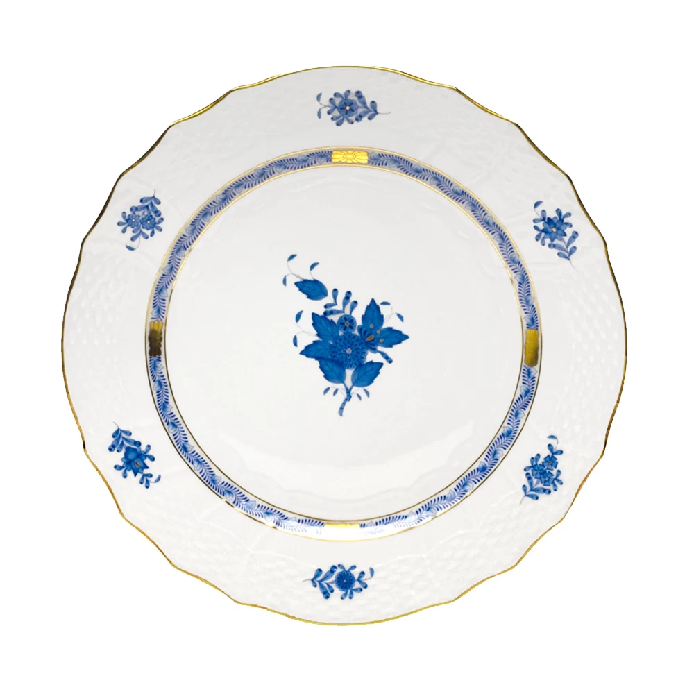 Herend Chinese Bouquet Blue Dinner Plate