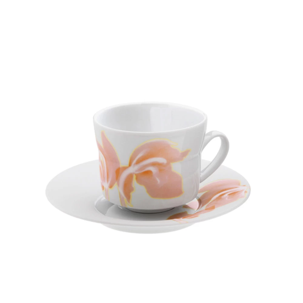Hering Berlin Palmhouse X Coral Cappuccino Cup And Saucer