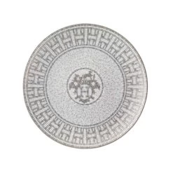 Hermès Hermes Mosaique Au 24 Platinum Dessert Plate – Set Of 2