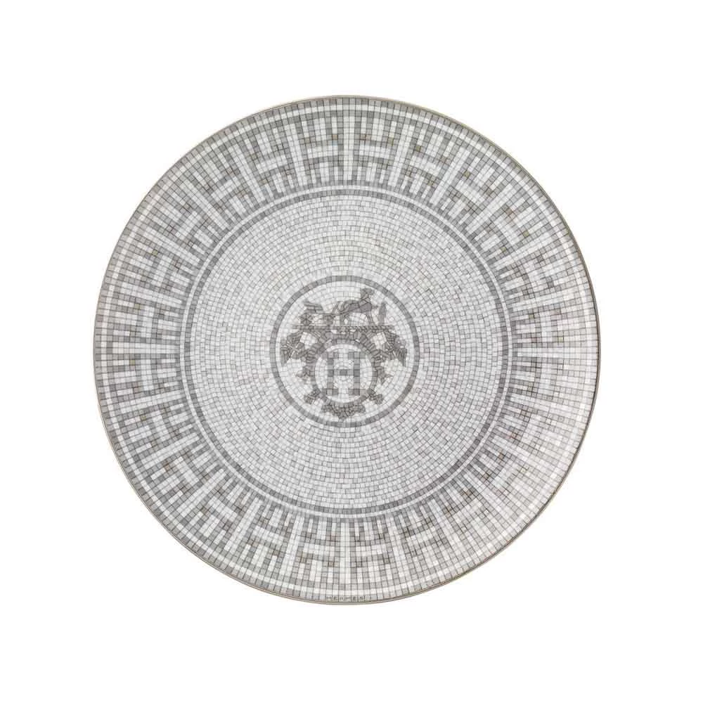 Hermès Hermes Mosaique Au 24 Platinum Dessert Plate – Set Of 2