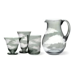 Jonathan Hansen In The Clouds Dark Grey Glassware