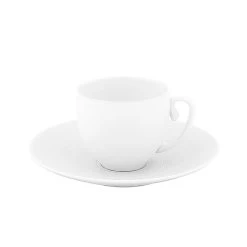 J.L Coquet Boléro Satin White Coffee Cup And Saucer