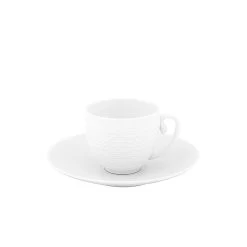J.L Coquet Hemisphere White Espresso Cup And Saucer