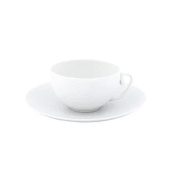 J.L Coquet Hemisphere White Tea Cup And Saucer