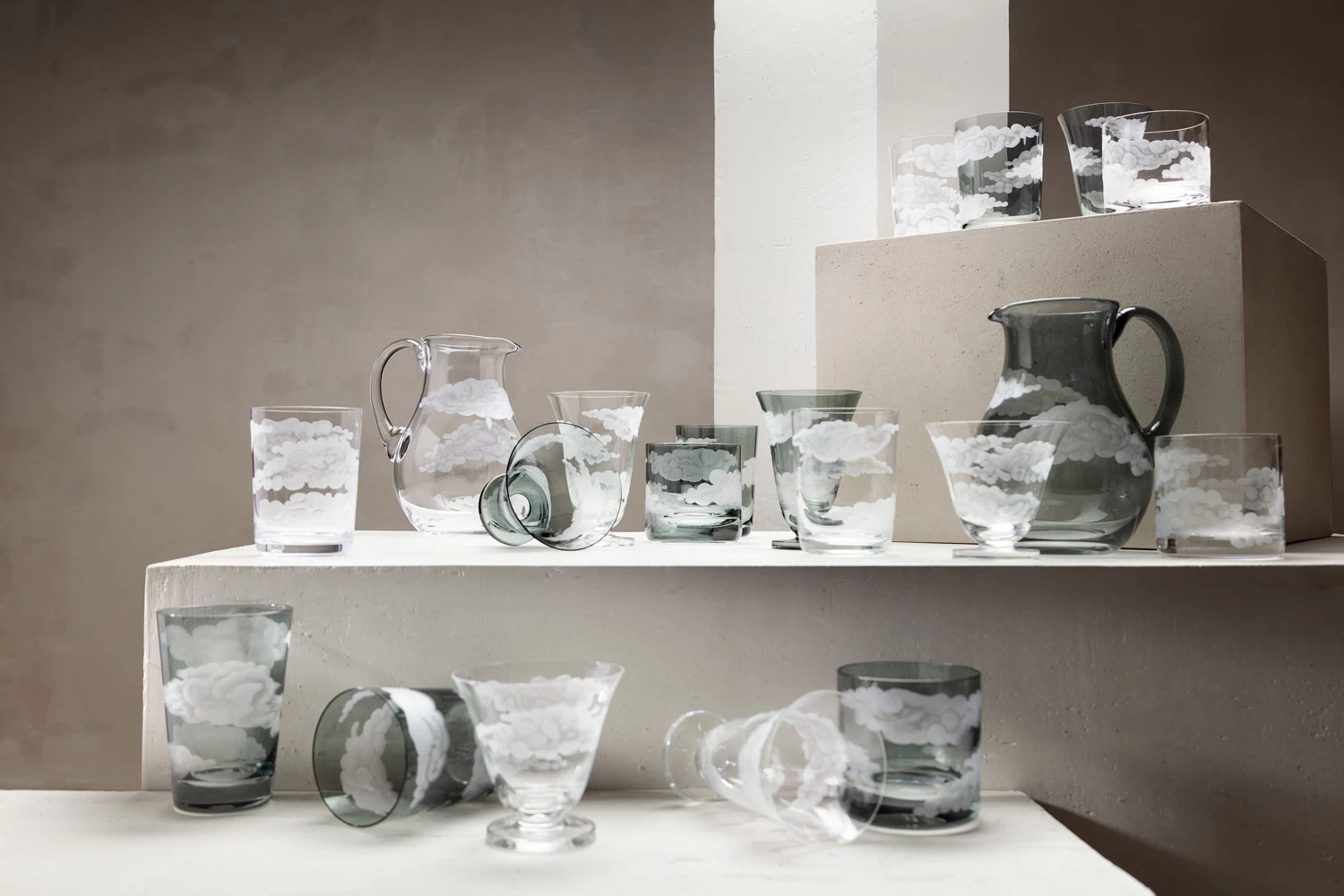 Jonathan Hansen In The Clouds Dark Grey Glassware - Image 7