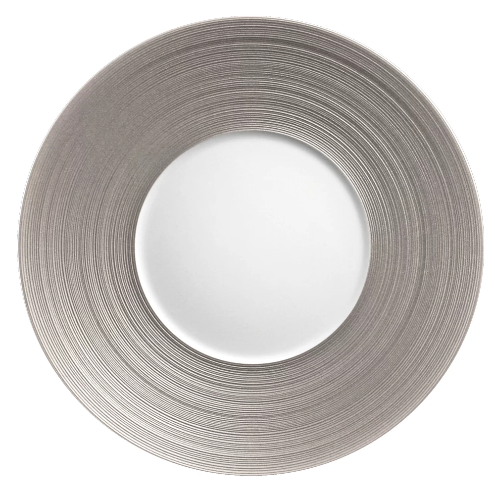 J.L Coquet Hemisphere Metallic Grey Presentation Plate