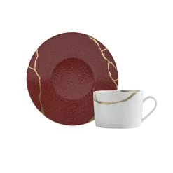 Bernardaud Kintsugi Emperor Red Tea Cup And Saucer
