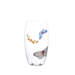 Lobmeyr Balloon Beer Tumbler With Painted Butterflies D
