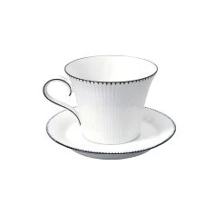 Nymphenburg Adonis Black Rimmed Coffee Cup And Saucer