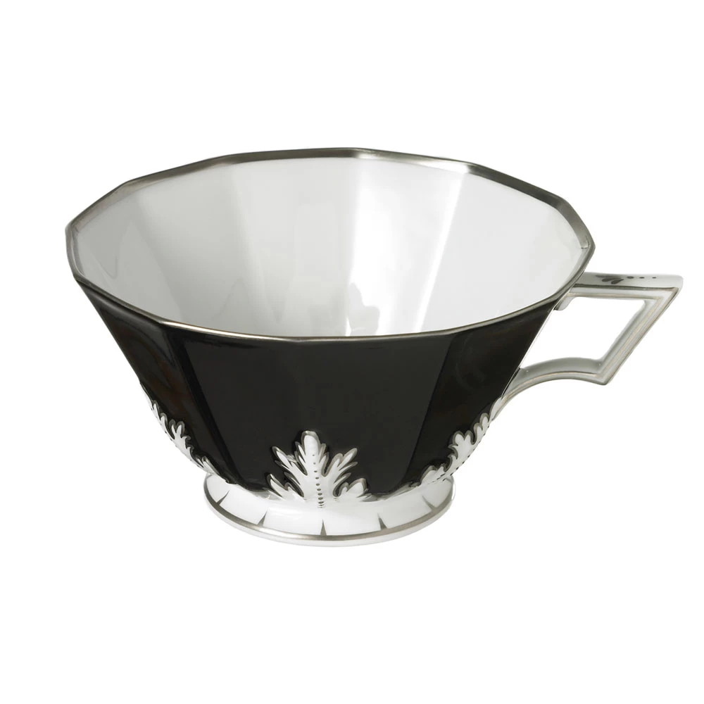 Nymphenburg Black Platinum Pearl Tea Cup And Saucer - Image 2