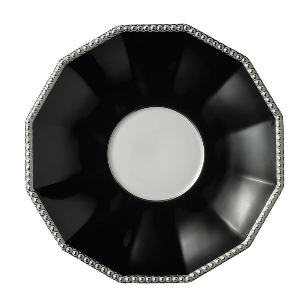 Nymphenburg Black Platinum Pearl Tea Cup And Saucer - Image 3