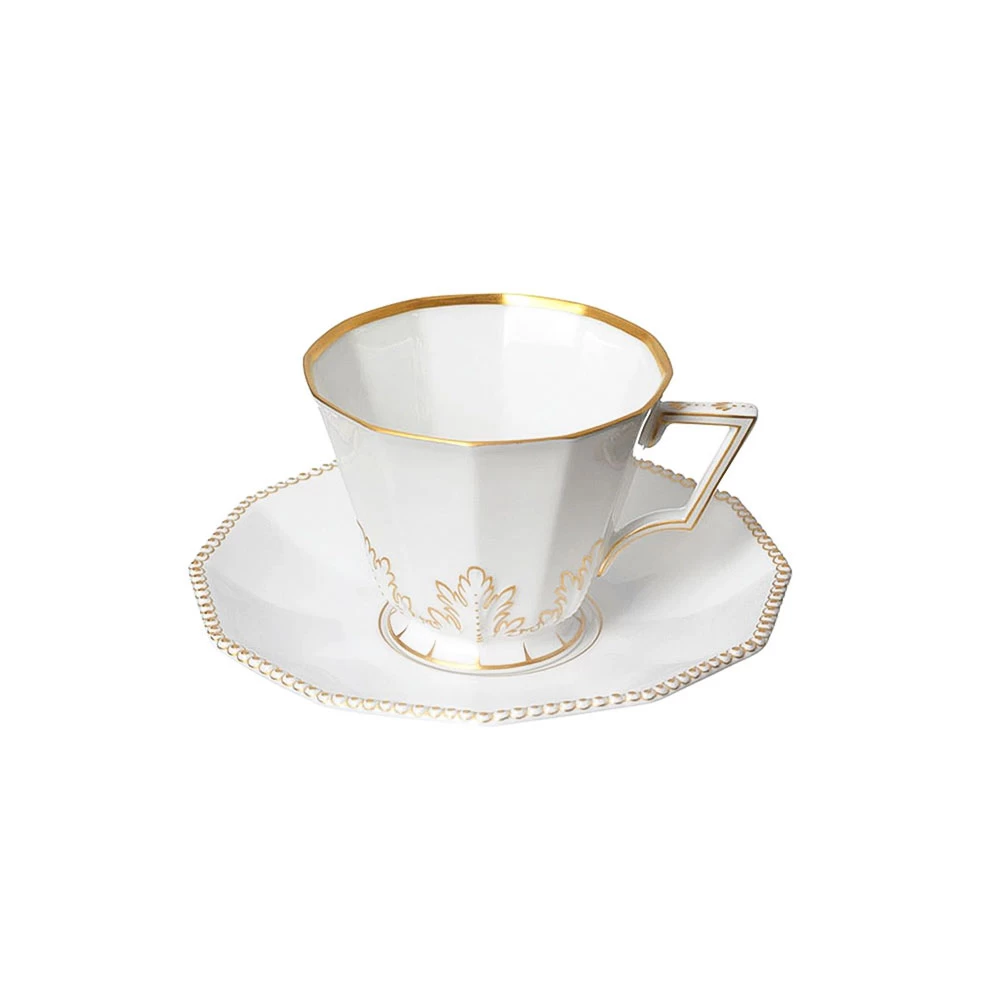 Nymphenburg Gold Pearl Coffee Cup And Saucer