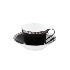 Nymphenburg Lotos Ibis Black Coffee Cup And Saucer