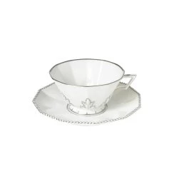Nymphenburg Platinum Pearl Tea Cup And Saucer