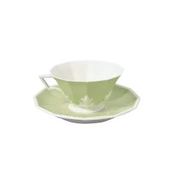 Nymphenburg Symphony Green Pearl Tea Cup And Saucer