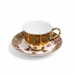 Richard Brendon V&A Dragon Flower Reflect Gold Teacup & Saucer