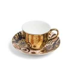 Richard Brendon V&A Mythical Beasts Reflect Gold Teacup & Saucer