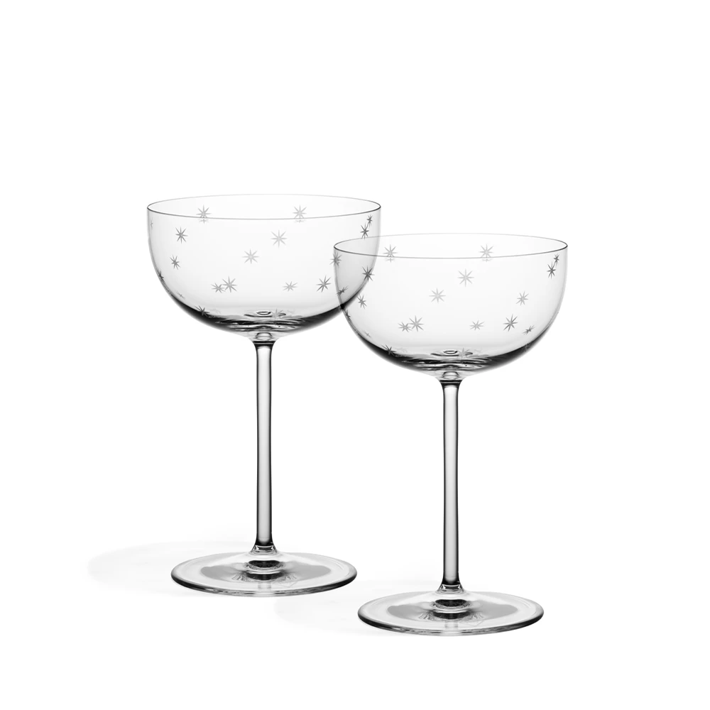 Richard Brendon The Cocktail Collection Star Cut Coupe Glass – Set Of 2