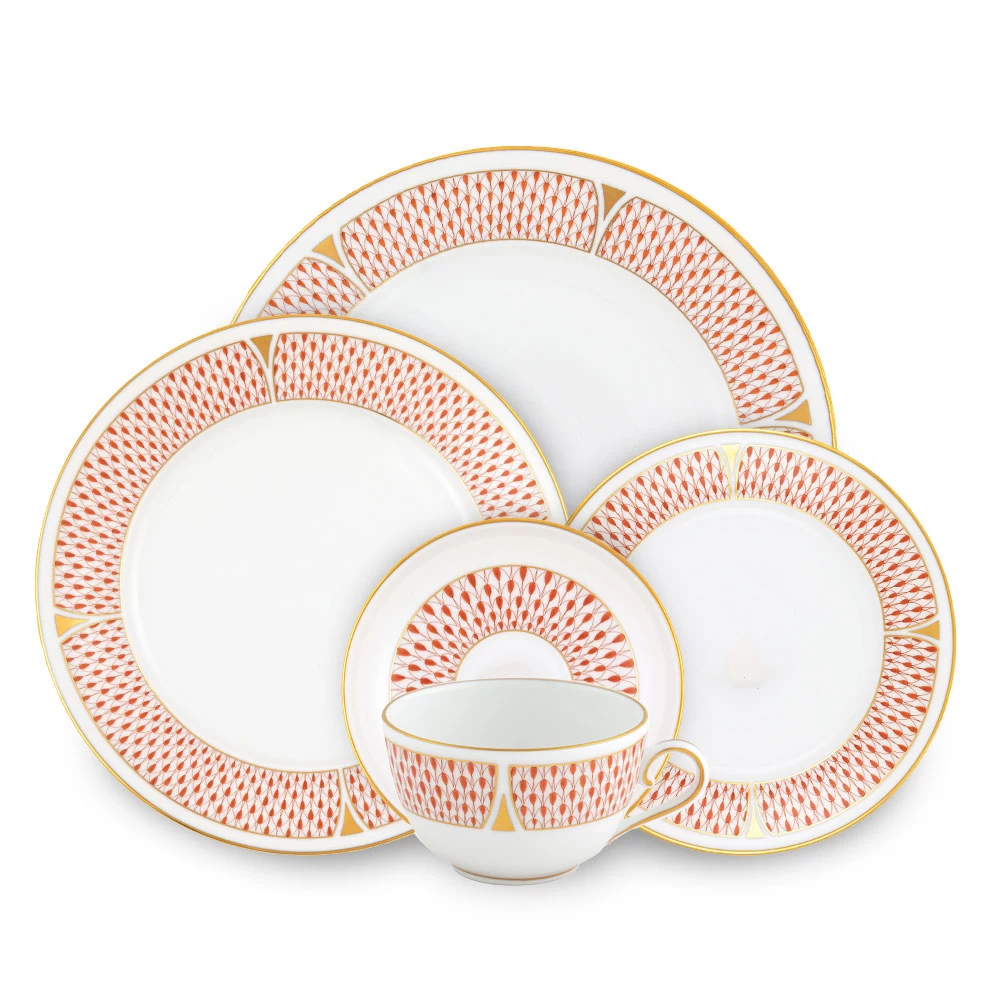 Herend Art Deco Rust Rimmed Soup Bowl - Image 2