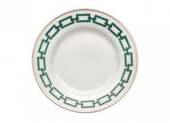 Ginori 1735 Catene Green Flat Dessert Plate