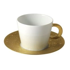 Bernardaud Ecume Gold Tea Cup And Saucer